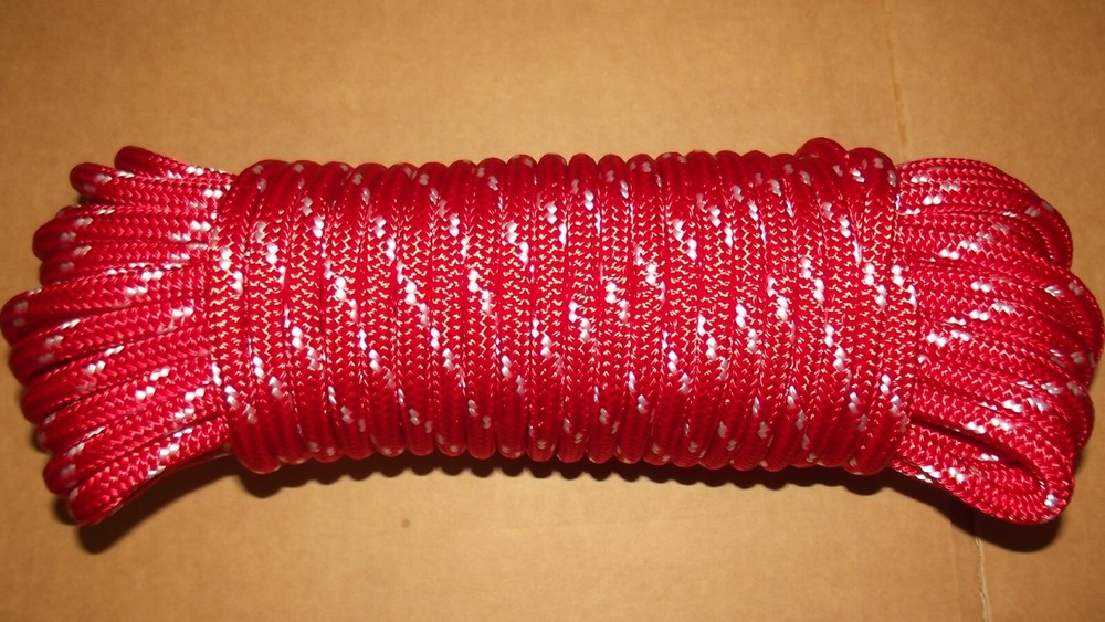 5/16" (8mm) x 125' Sail/Halyard Line, Double Braid Polyester, Sheets, Boat Rope