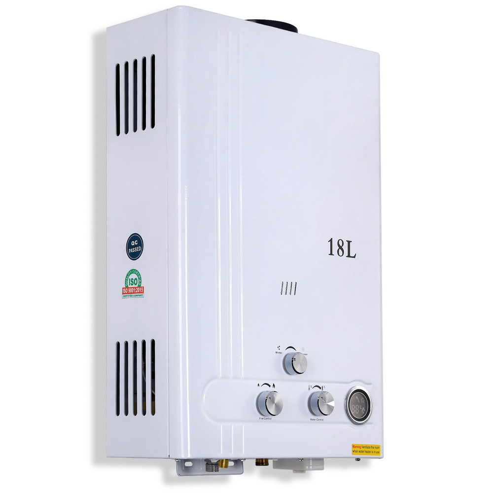 18L/5GPM LPG Propane Gas Water Heater On-Demand Instant Hot Boiler + Shower Kit