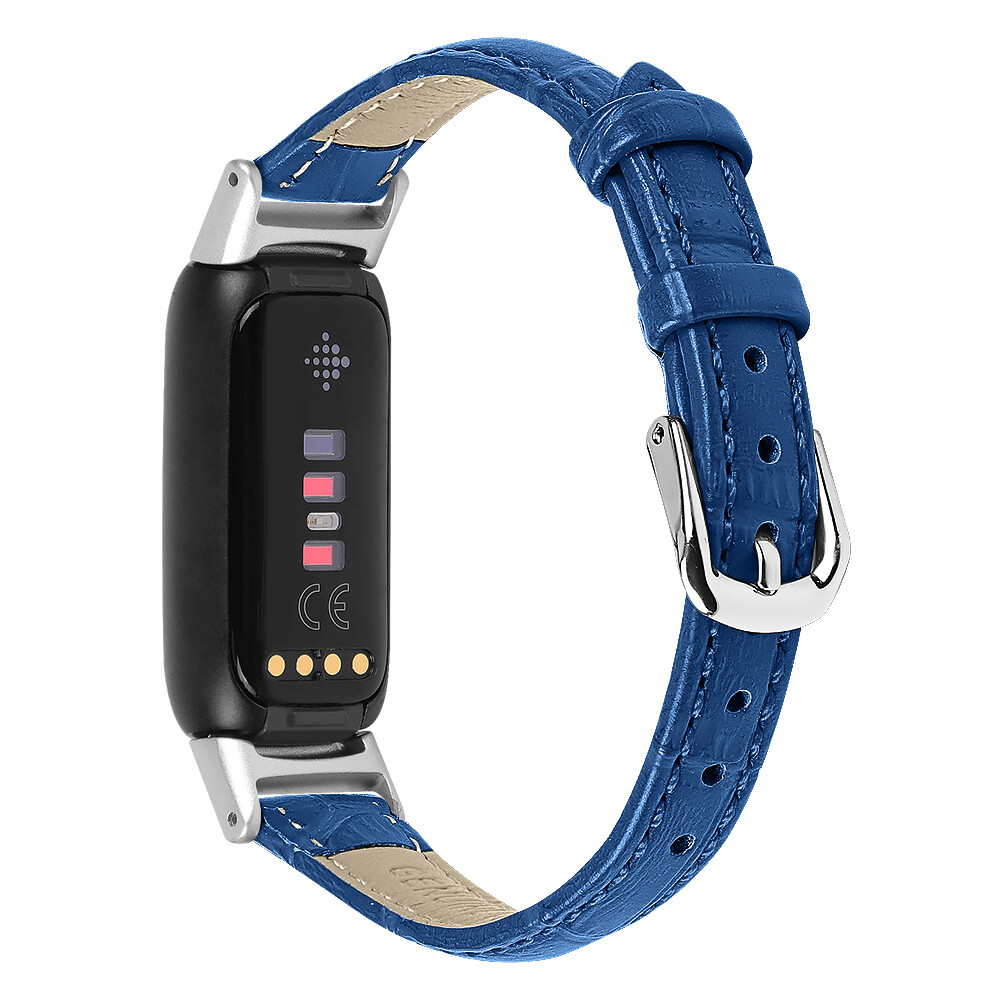 For Fitbit Luxe Replacement Strap Crocodile Pattern Leather Wristband Band