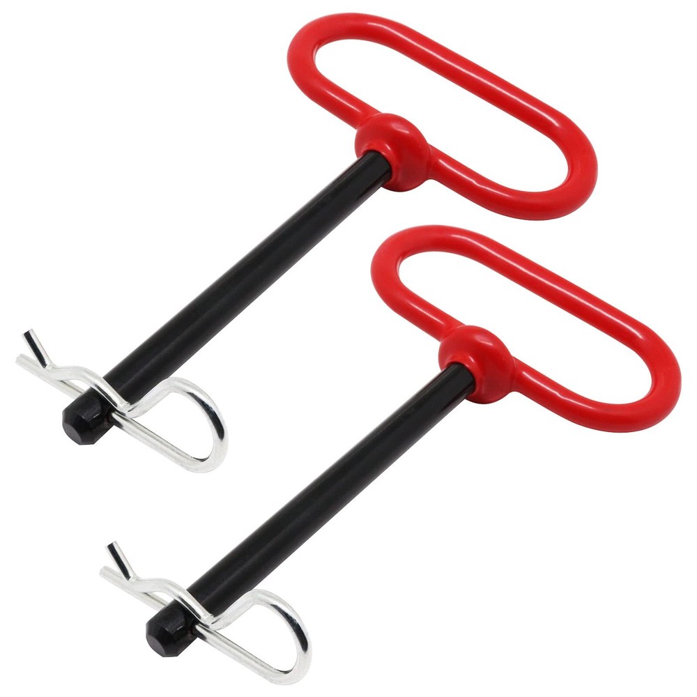 2Pcs 1/2" x 4" Hitch Pin with Clip Red Handle Trailer RV Boat Truck Car