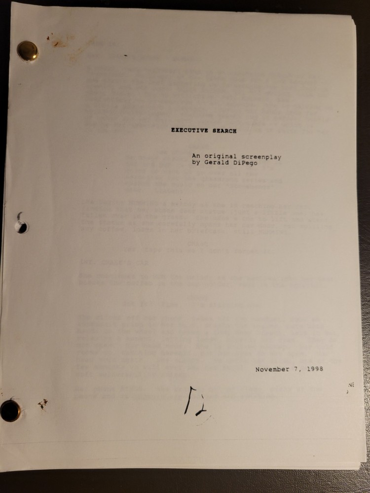 1998 Executive Search Screenplay Gerald DiPego Unproduced 20th Century Fox Spec