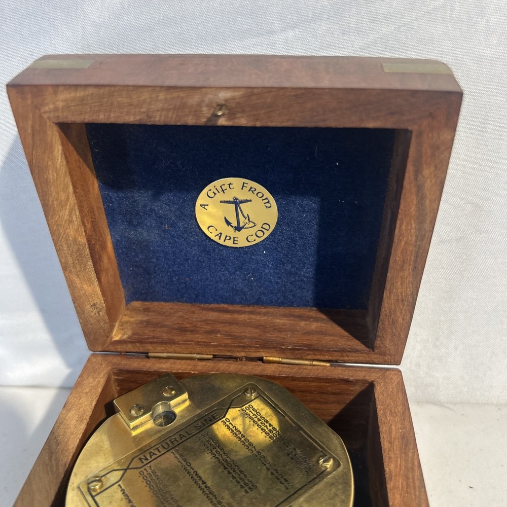 Vintage Solid Brass Compass Natural Sine Nautical