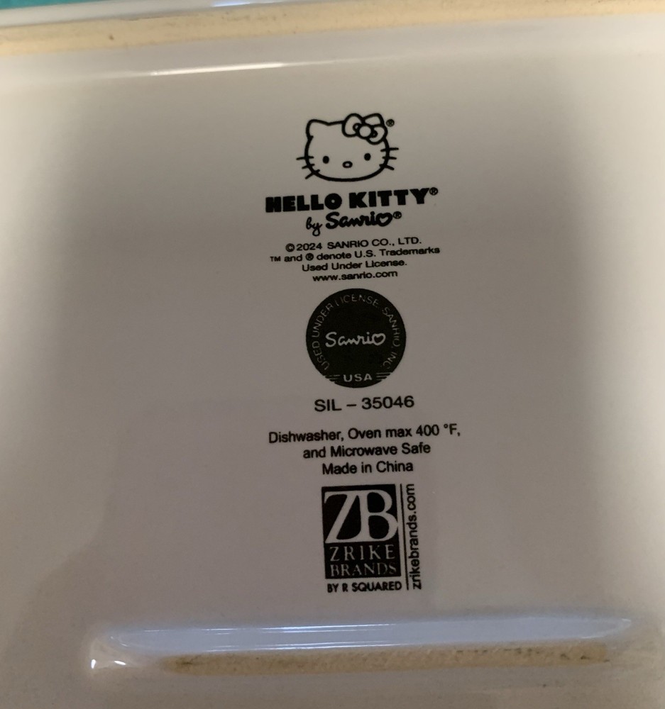 Hello Kitty Sanrio Baking Dish Ceramic Oven Safe Bakeware