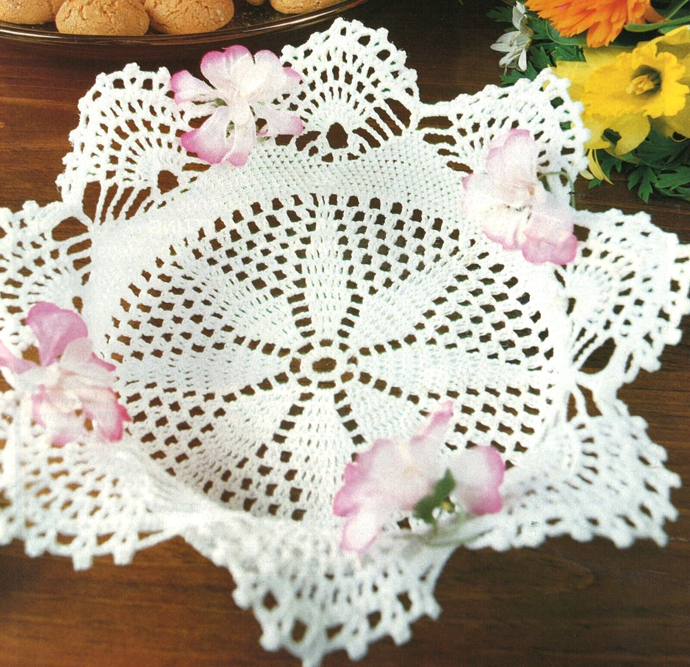 LACY Doily Basket/CROCHET PATTERN INSTRUCTIONS ONLY