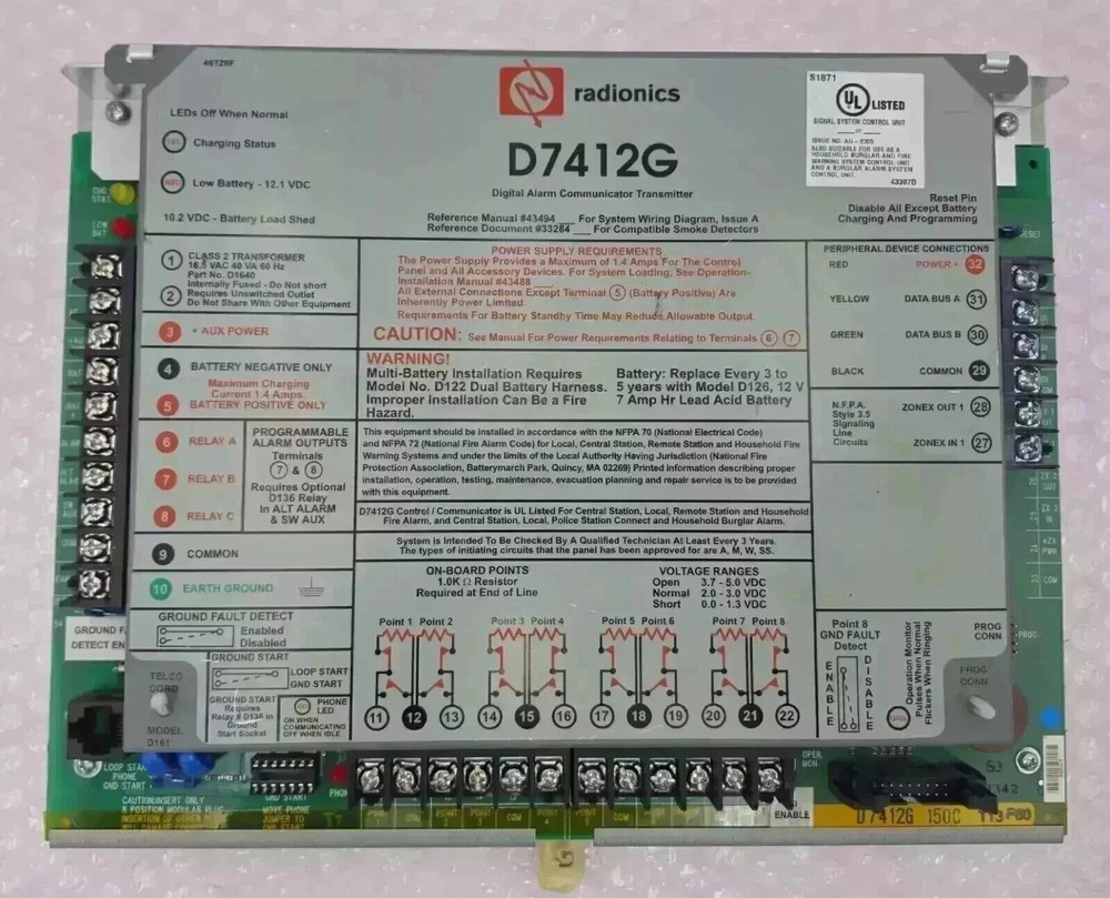 Radionics D7412G Digital Alarm Communicator Transmitter