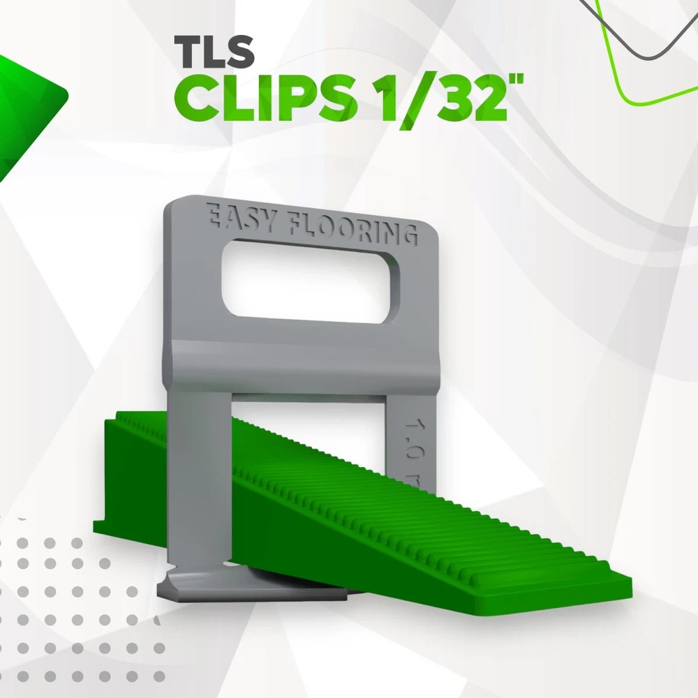 Tile Leveling System Clips 1/32" (1.0 mm) – Standard Spacers