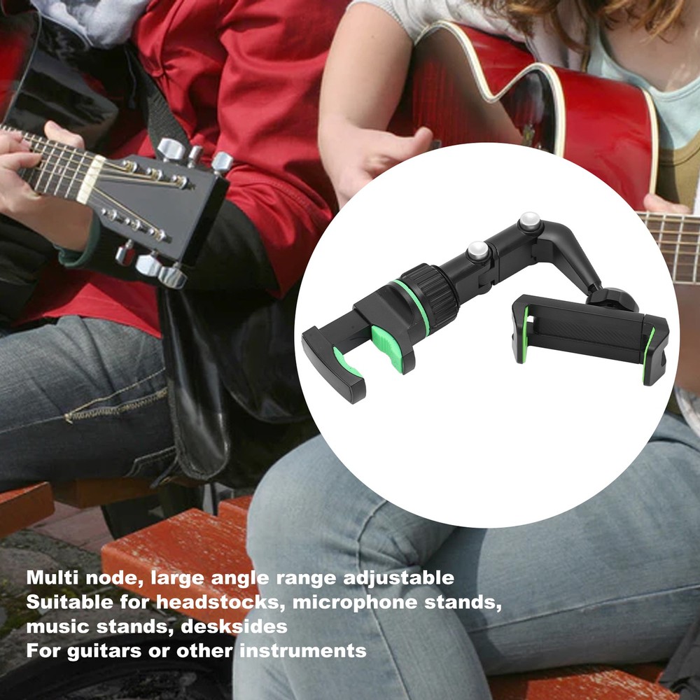 Instrument Bracket Stable Clamping Adjustable Angle Guitar Mount W/ Wipe Cloth
