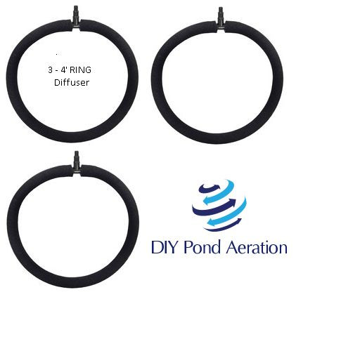 48" Tube Diffuser 4' Ring Quantity of 3 All water types Bubble Diffuser 17" Dia.