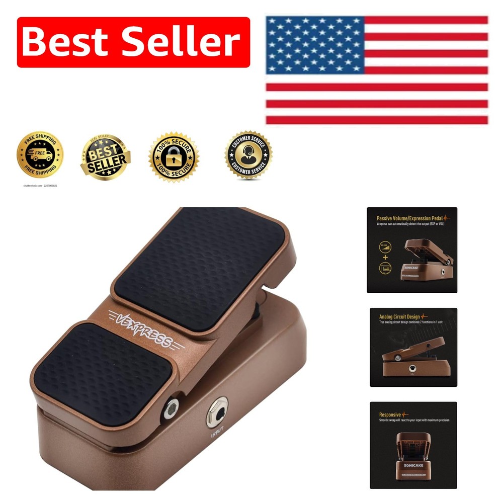 Analog Passive Volume & Expression Pedal for Guitar, Synth & More - Vexpress