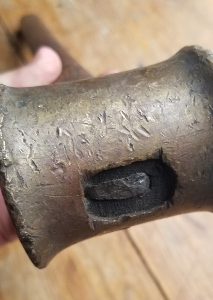 Antique Hammer with Brass Head