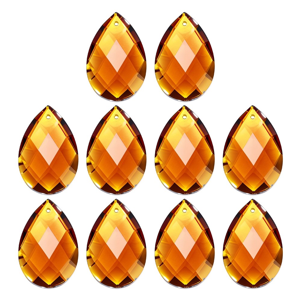 10Pack K9 Teardrop Beads 38mm Grid Beads Amber