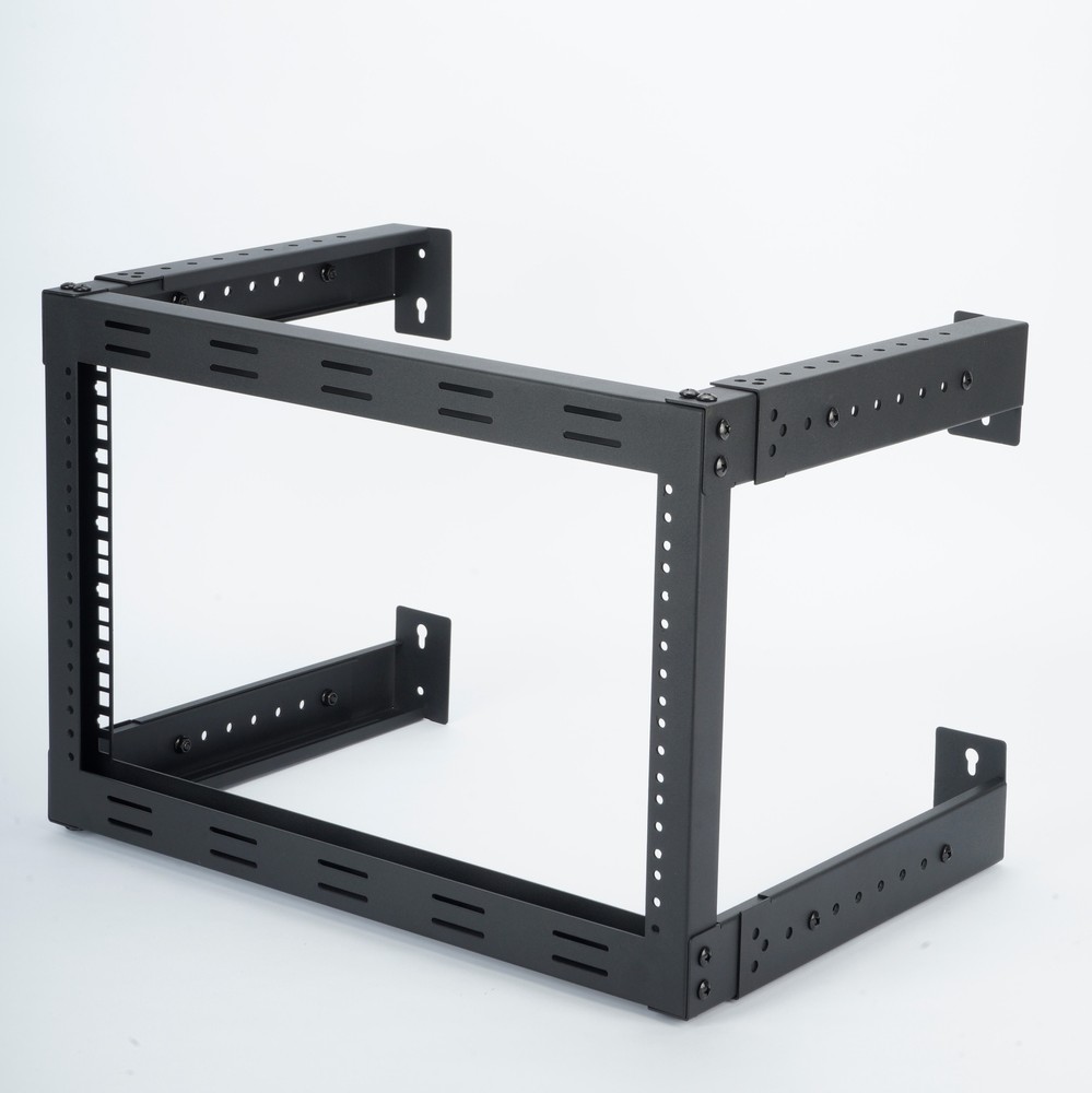 6U Wall Mount Open Frame Network Server Equipment Rack Cabinet Adjustable 19"