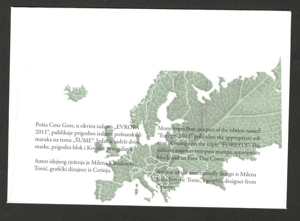 MONTENEGRO- FDC - EUROPA - BLOCK - 2011.