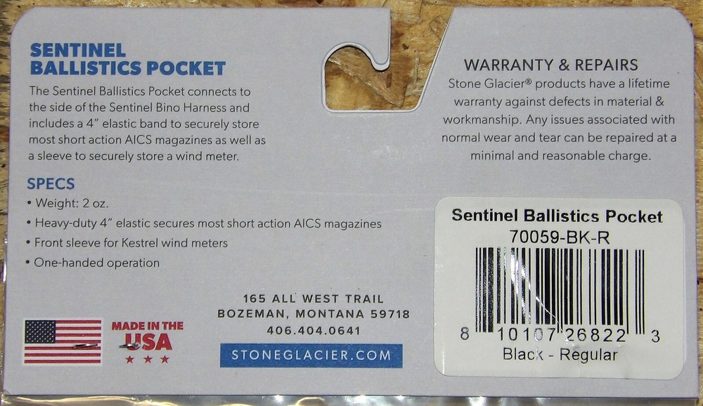 STONE GLACIER SENTINEL BALLISTIC POCKET