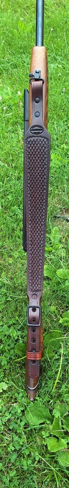 Hand Tooled Brown Leather Rifle Sling
