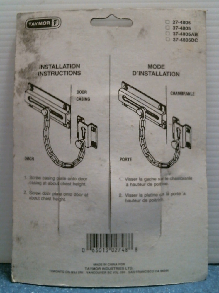 Taymor Solid Brass Chain Door Guard (37-4805) FS