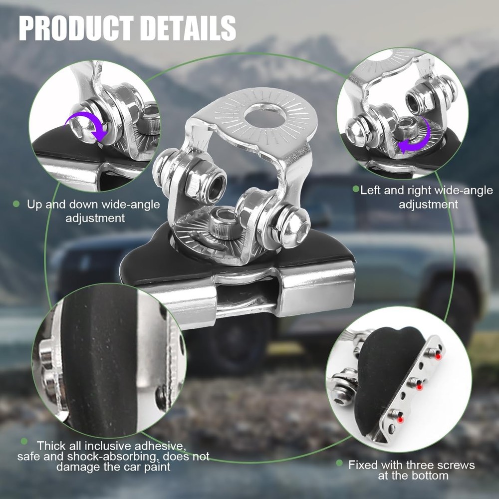 Osilly Car LED Light Bar Mounting Bracket, 2PCS Adjustable Black/Silver