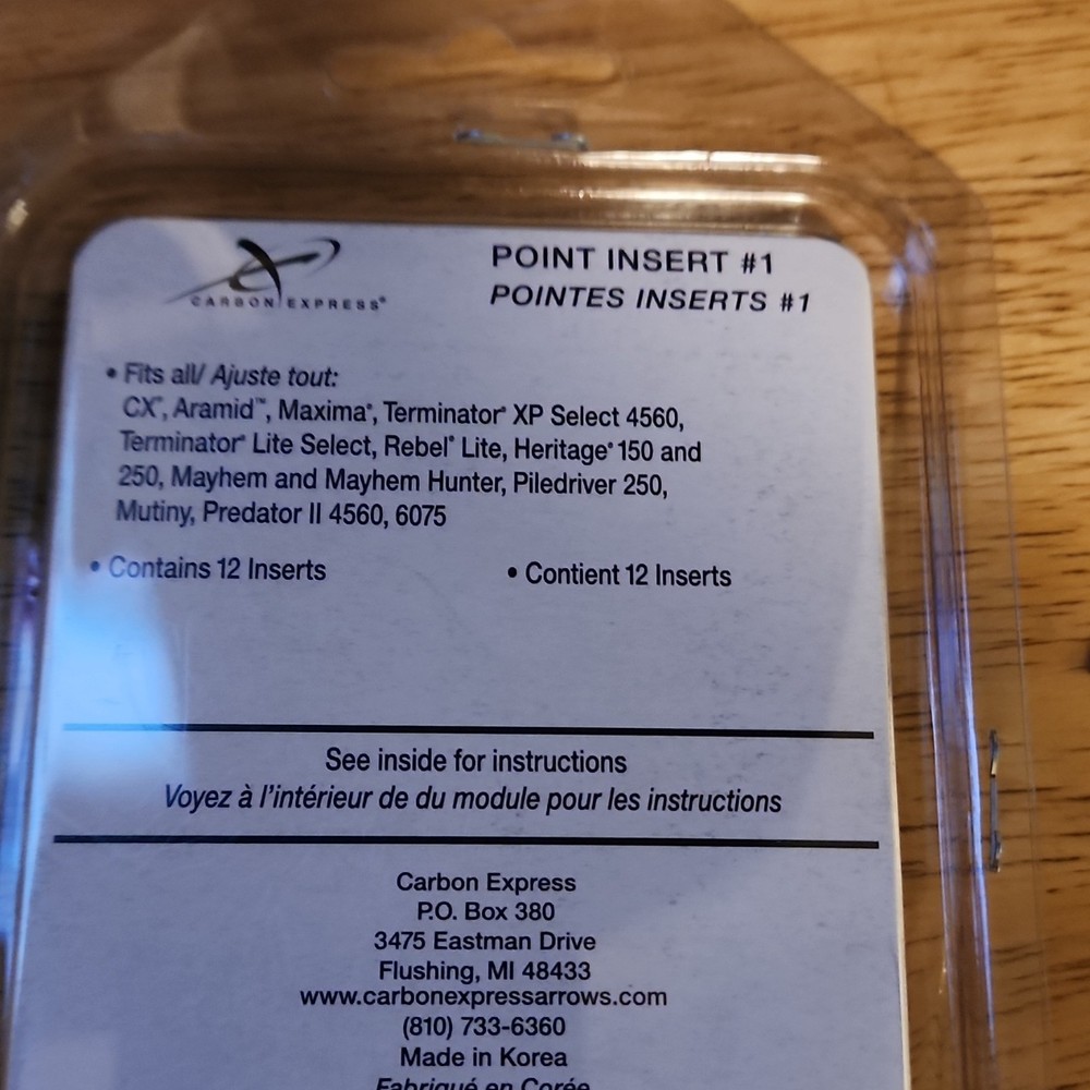 Carbon Express Point Insert Silver 12 Pack Fits Maxima Terminator Heritage