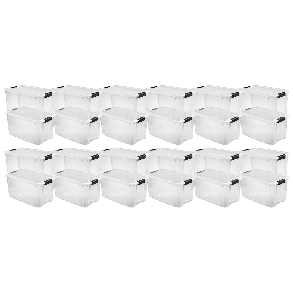 Sterilite Clear Plastic Stackable Storage Bin with Latching Lid