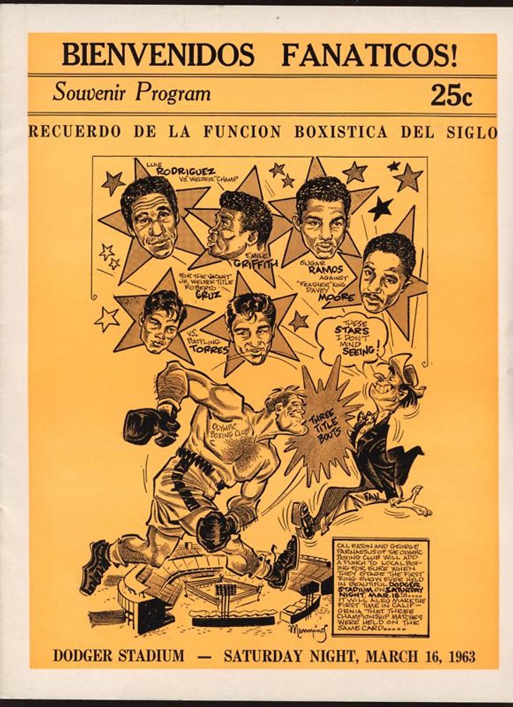 March 16th 1963 Davey Moore Boxing / Fight Program EXMT