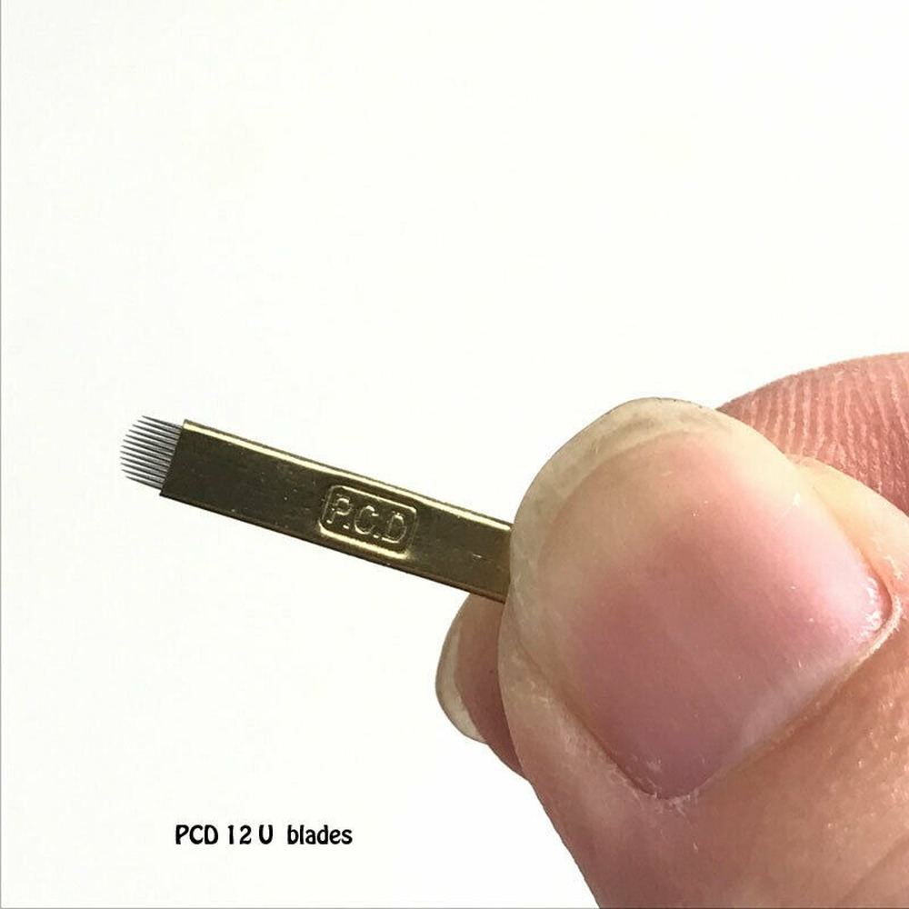 100pcs PCD 12 Pins U Shape Needles Microblading Tattoo Permanent Makeup Blades