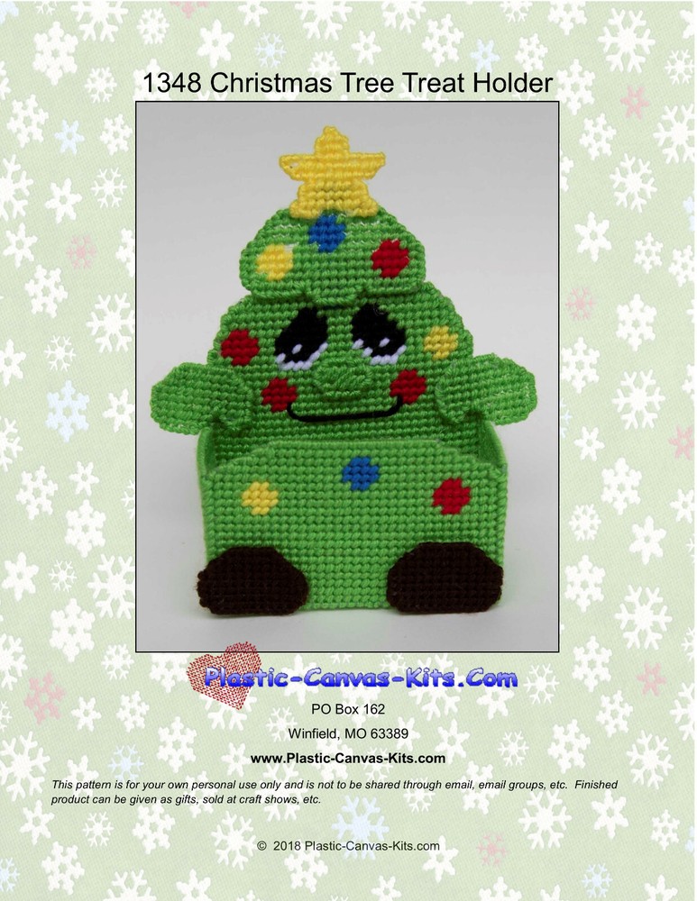 Christmas Tree Treat Holder- Plastic Canvas Pattern or Kit