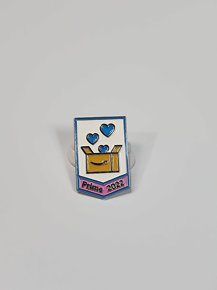 Prime 2022 Lapel Pin Open Box With Blue Hearts