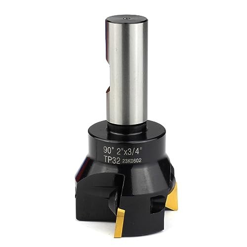 Indexable End Mill 2" Cutting Diameter, 3 Flutes, 3/4" Shank, Carbide Inserts