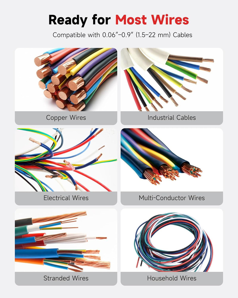 Automatic Wire Stripper Machine, Wire Stripper Electrical for 0.06"-0.9" (1.5-22