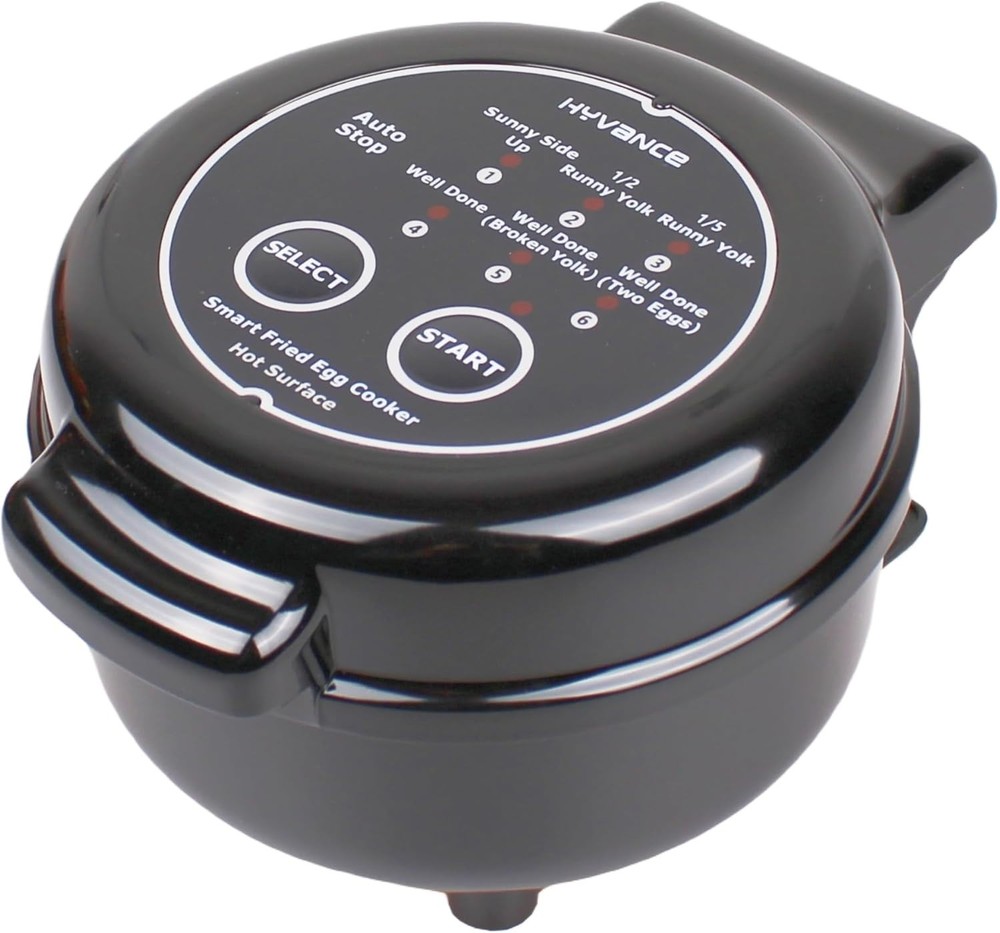 Automatic Smart Fried Egg Cooker - Perfect Eggs Every Time, 6 Styles in Black