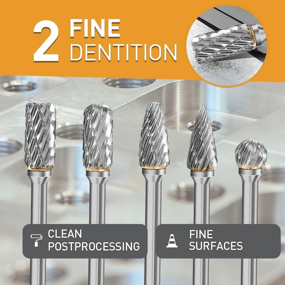 Carbide Burr Set Compatible with Dremel Rotary Tool 10Pcs Die Grinder Bits