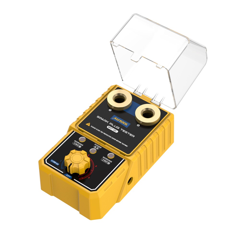 AUTOOL Car Spark Plug Tester Dual Hole Petrol Ignition Analyzer Diagnostic Tool