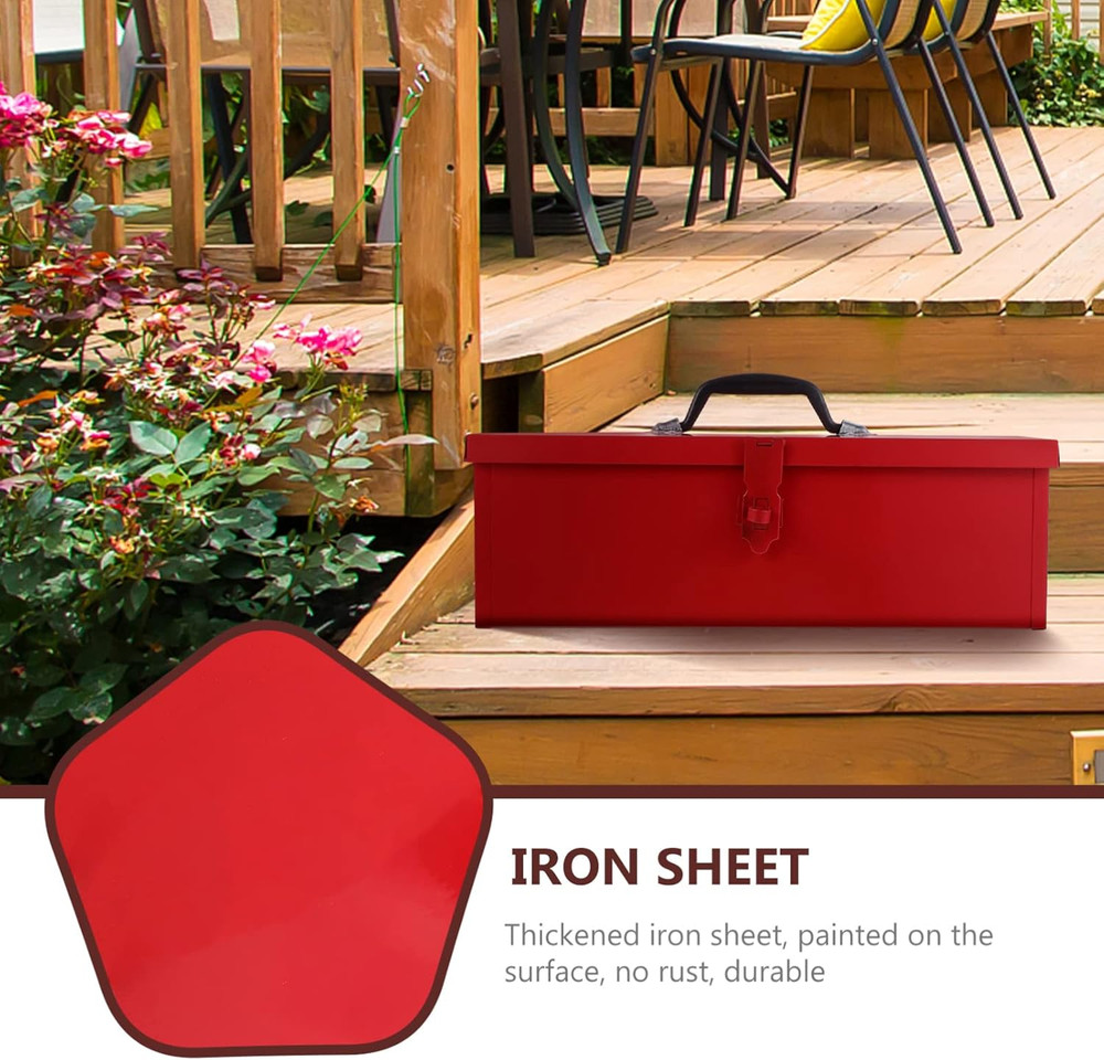 Red Metal Tool Box Iron Sheet Tool Box Metal Toolbox Red Tool Storage Case Locka