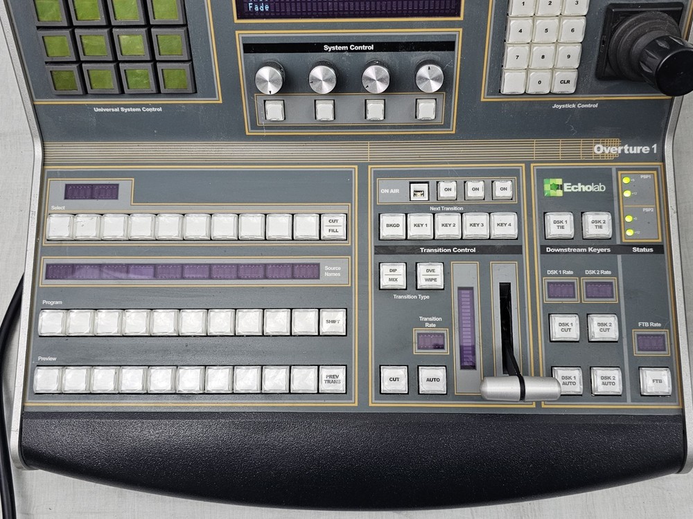 ECHOLAB OVERTURE SD VIDEO PRODUCTION SWITCHER SYSTEM CONTROL & INFORMATION GUIDE