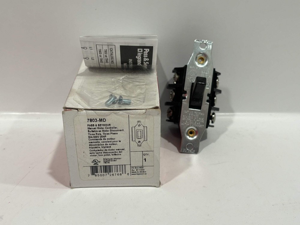 New 3 PC Legrand 7803-MD Three Pole/Phase AC Manual Controller