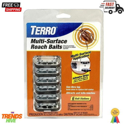 TERRO T500 Multi Surface Roach Baits - Pack of 6