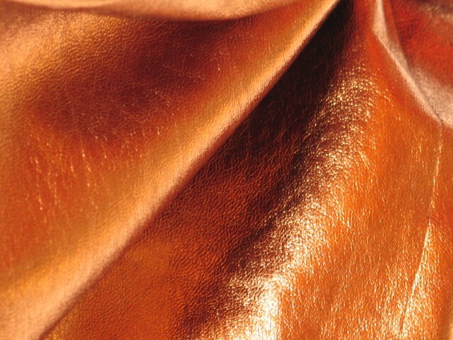 Metallic Thin Soft Lambskin Leather Hides Bronze
