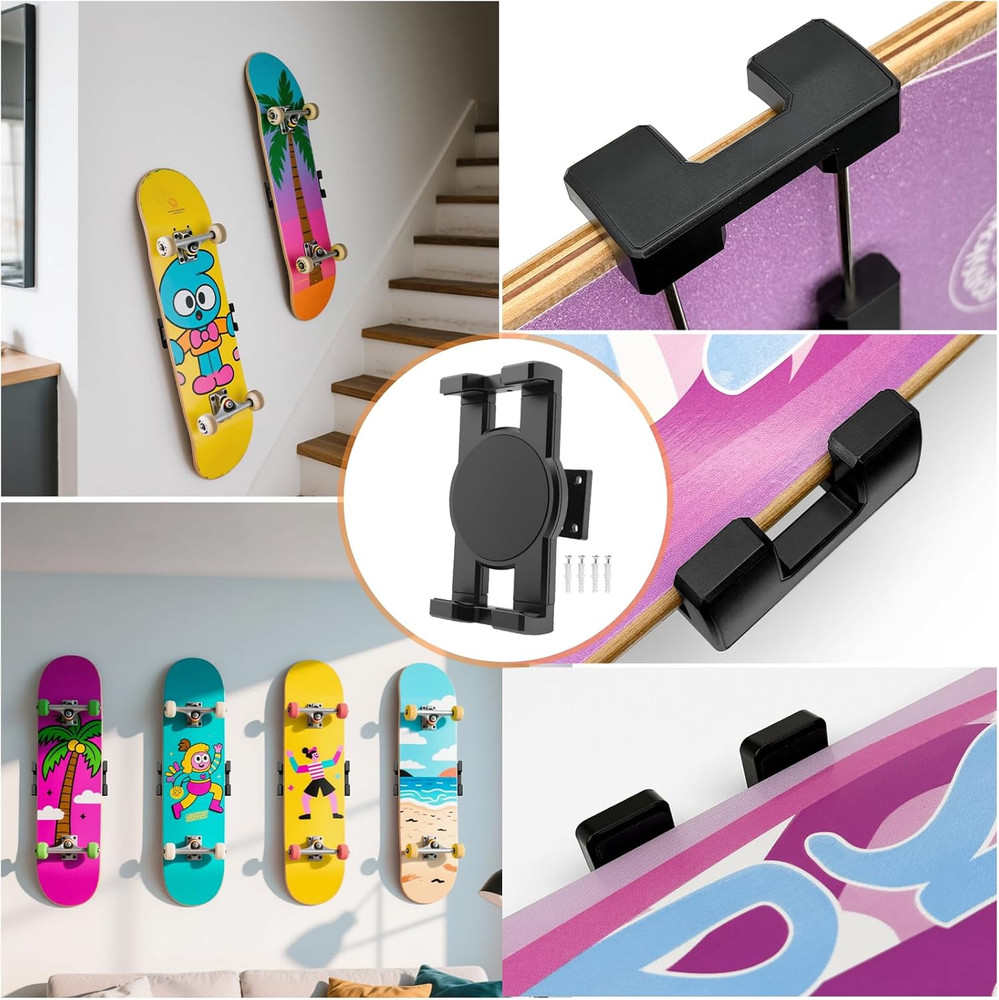 360 Rotating Skateboard Wall Mount Extending Skateboard Wall Hanger Universal