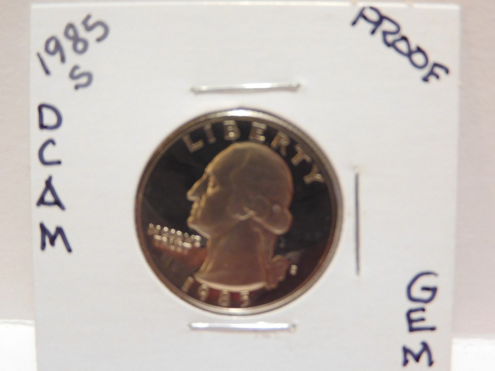 1985 S DCAM GEM PROOF WASHGINGTON QUARTER