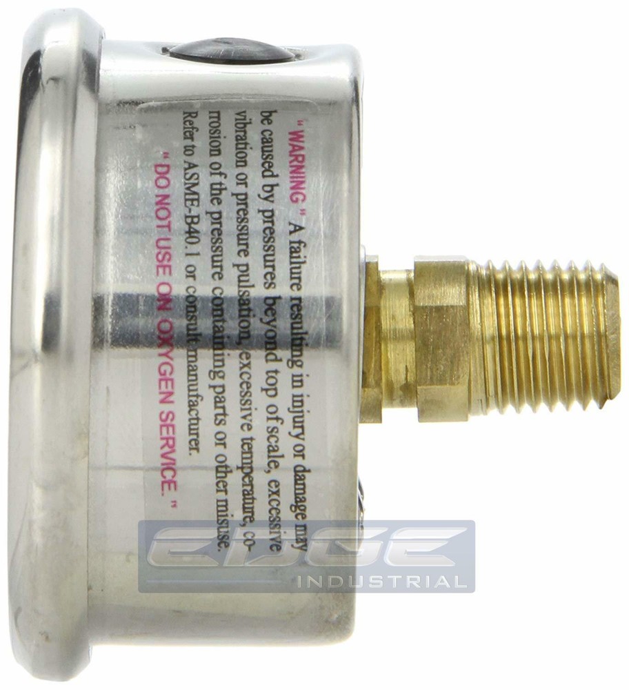 LIQUID FILLED PRESSURE GAUGE 0-15 PSI, 2" FACE, 1/4" BACK MOUNT
