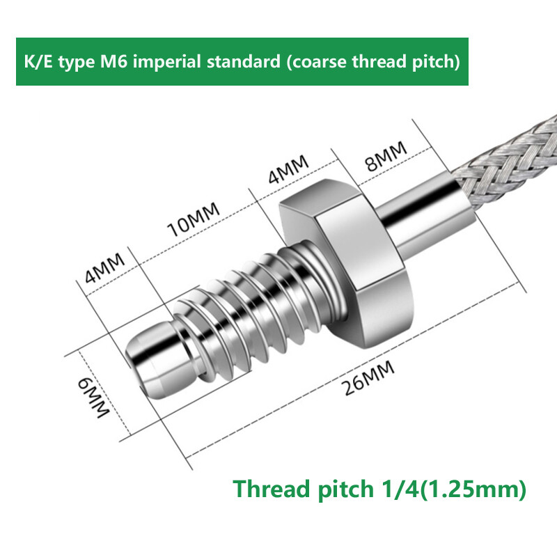 K E Type 0.5M-5M Thermocouple High Temperature Controller Sensor Probe 0-500℃