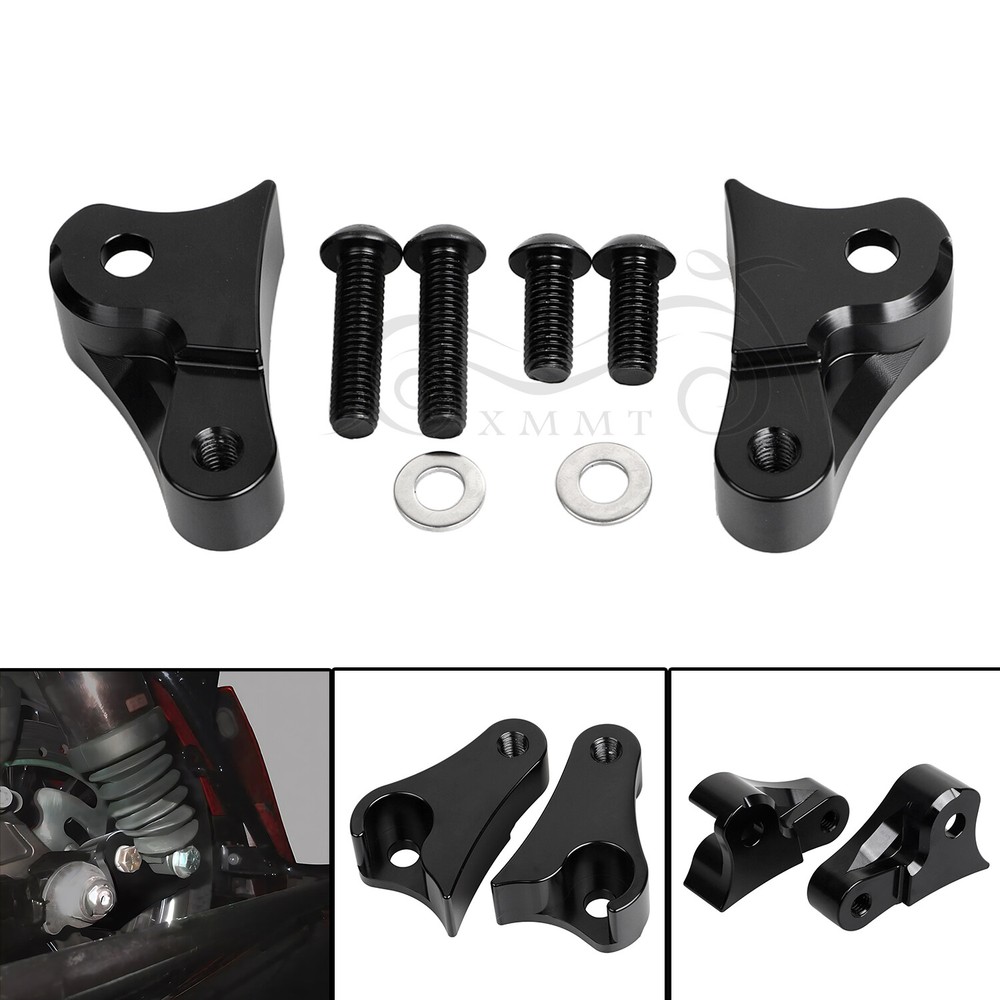 Black 1'' Drop Lowering Block Brackets For Harley Touring Electra Glide 08-23
