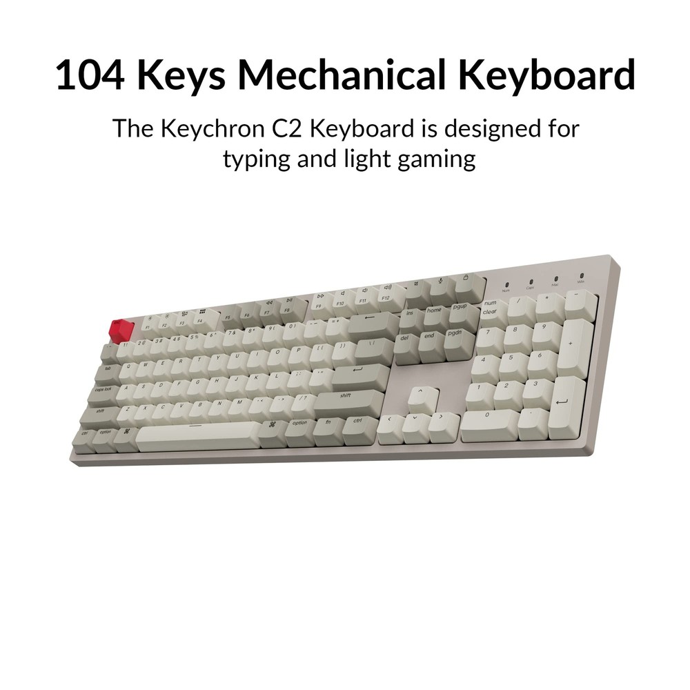 Keychron C2 Full Size Wired Mechanical Keyboard Compatible with Mac, Keychron...