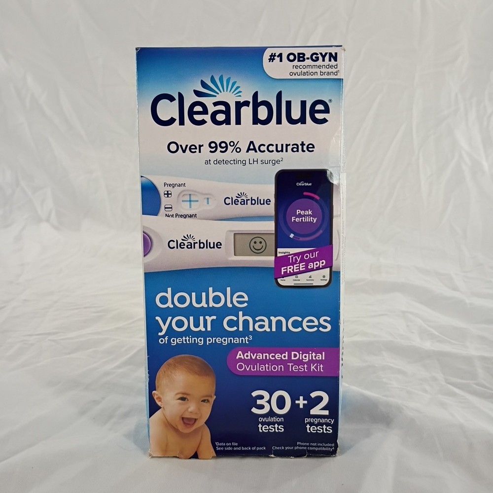 Clearblue Advanced Digital Ovulation Test Kit 30 Ovulation +Two Pregnancy Tests