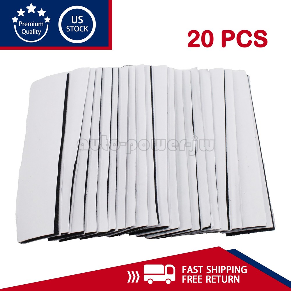 20 Sets Heavy Duty Hook & Loop Adhesive Strips: Sticky Back Fastener 1x4” Black