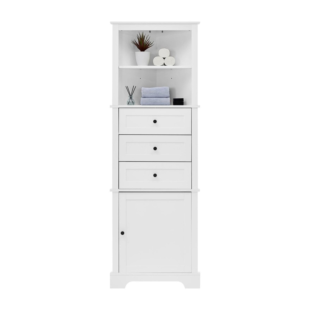 Corner Cabinet with Painted Finish, Triangle Design, Adjustable Shelves &