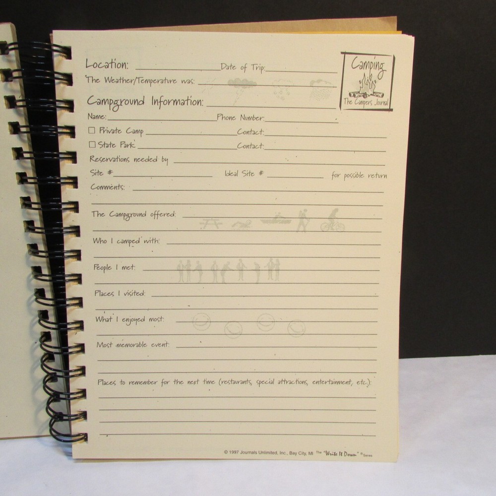 Camping Journal ~ Adventure Memories Log Book
