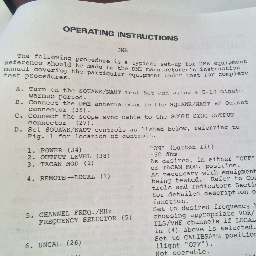 Kustom Squawk/Naut I Transponder DME Test Set Operator Instructions
