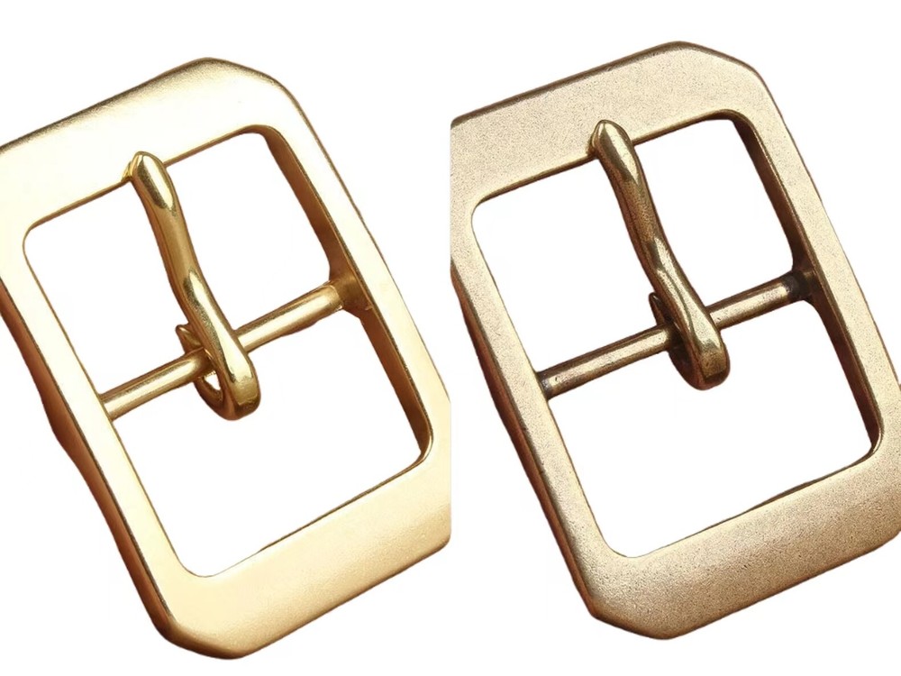 rectangle solid brass belt buckle loop connection set replacement 40mm