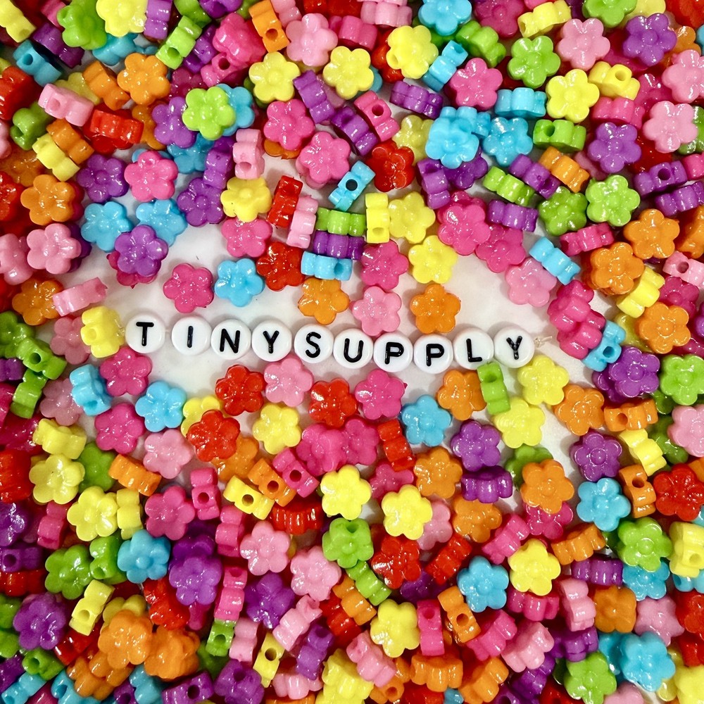 9MM Solid Colored Flower Bead